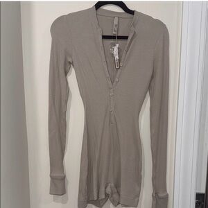 SKIMS Gray Thermal Romper